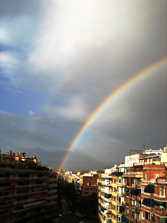 Double rainbows over Barcelona