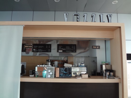 A cafe seemed to be available for service, with no one behind the counter.